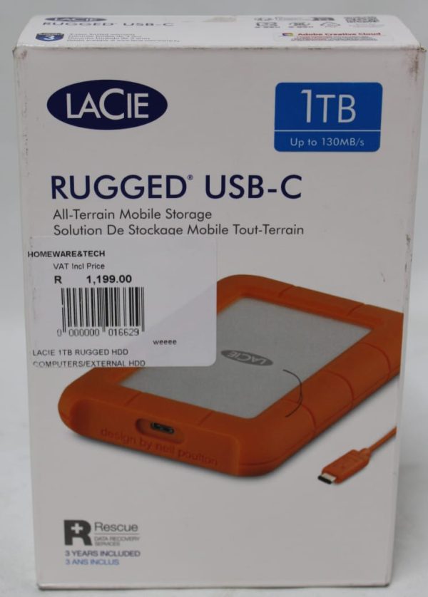 LaCie 1TB 2.5" Rugged External Hard Drive USB-C - Image 3