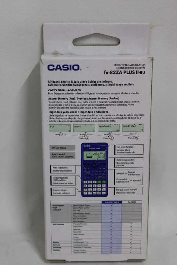 CASIO FX-82 ZA PLUS II CALCULATER - Image 3