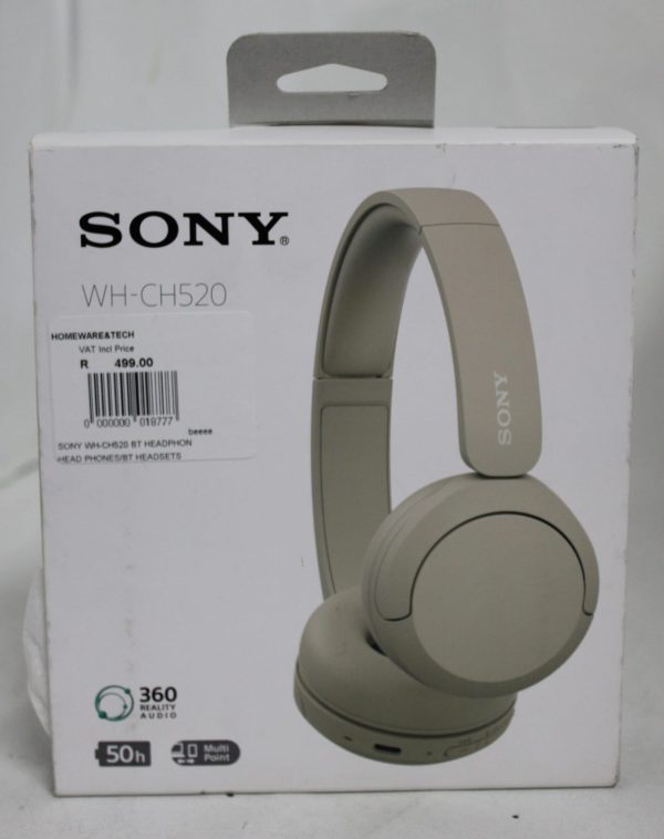 SONY WH-CH520 WIRELESS HEADPHONES-BEIGE