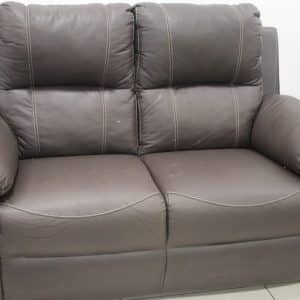 Lyla Brown 2 Division Static Leatherette Couch