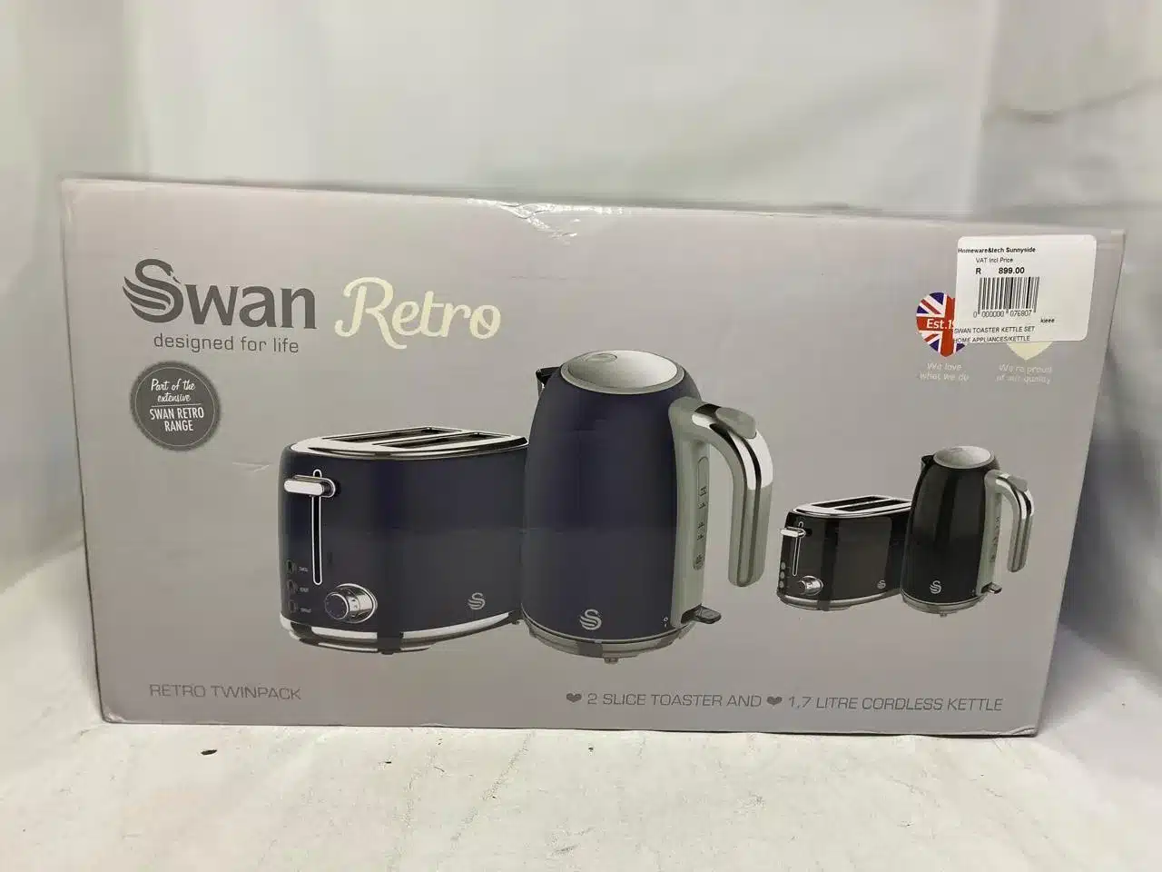 Swan Retro Stainless Steel Oceanic 2 Slice Toaster & Kettle Breakfast Pack
