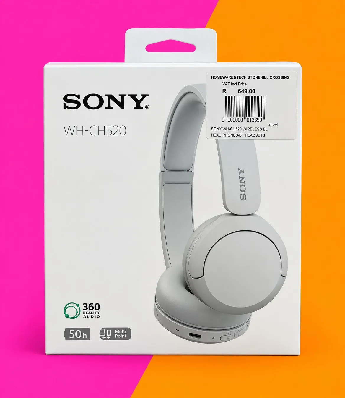 Sony WH-CH520 Bluetooth Headphones White