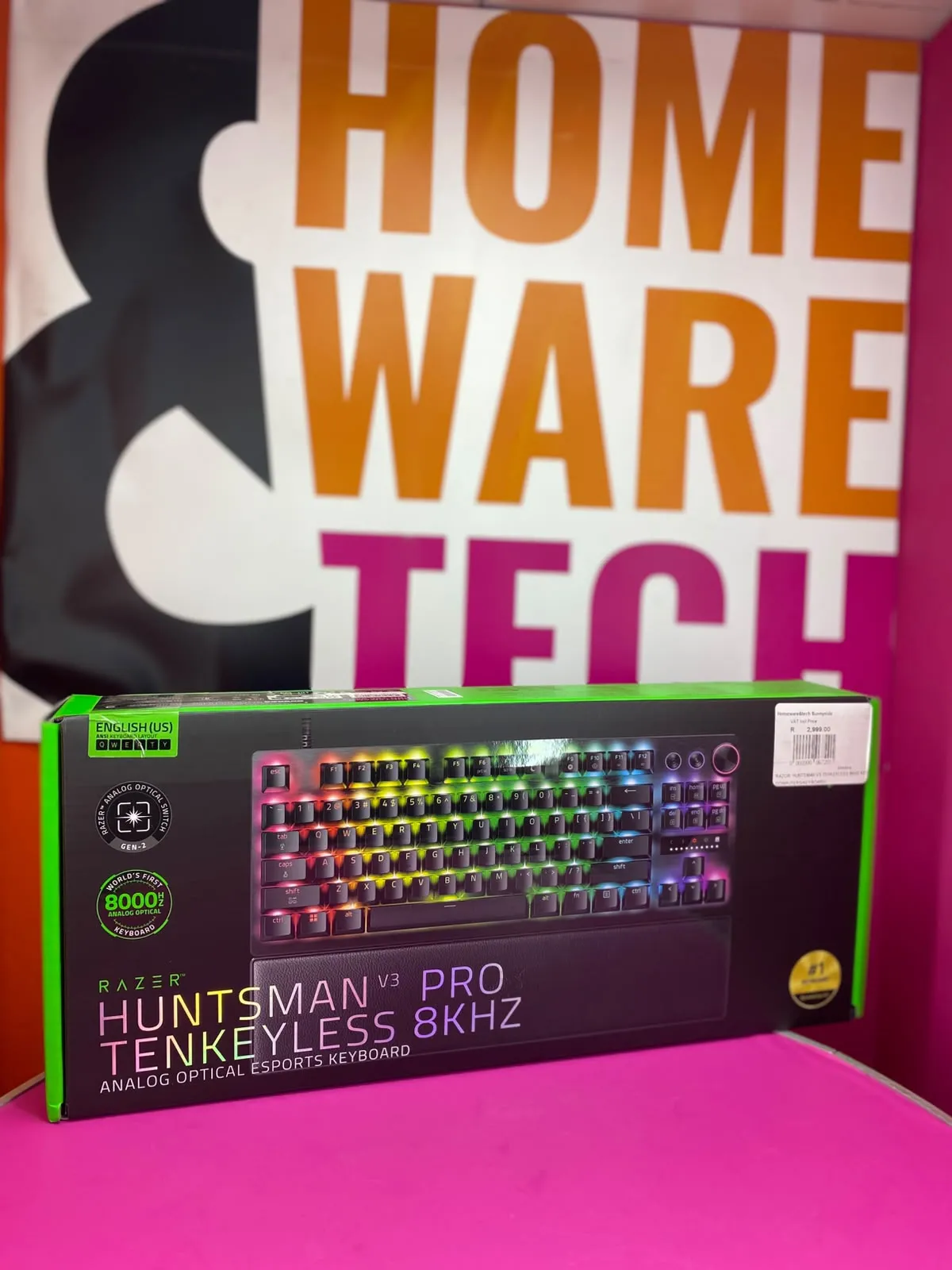 Razer Huntsman V3 Pro Tenkeyless 8KHz Wired Gaming Keyboard - US Layout - Black