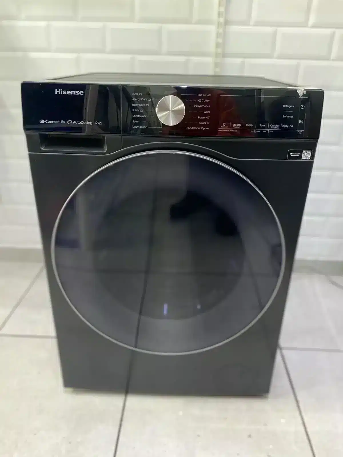Hisense 12Kg Smart Front Load Washing Machine with Inverter - Premium Black