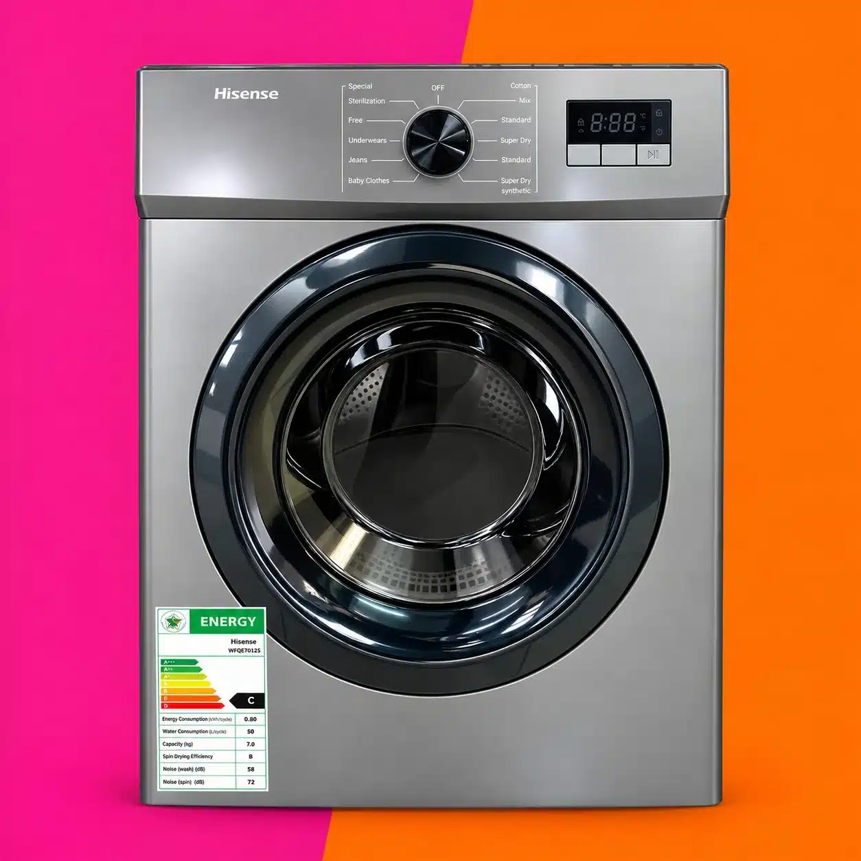 Hisense 8Kg Air Vented Tumble Dryer with LED Display -Titanium Grey