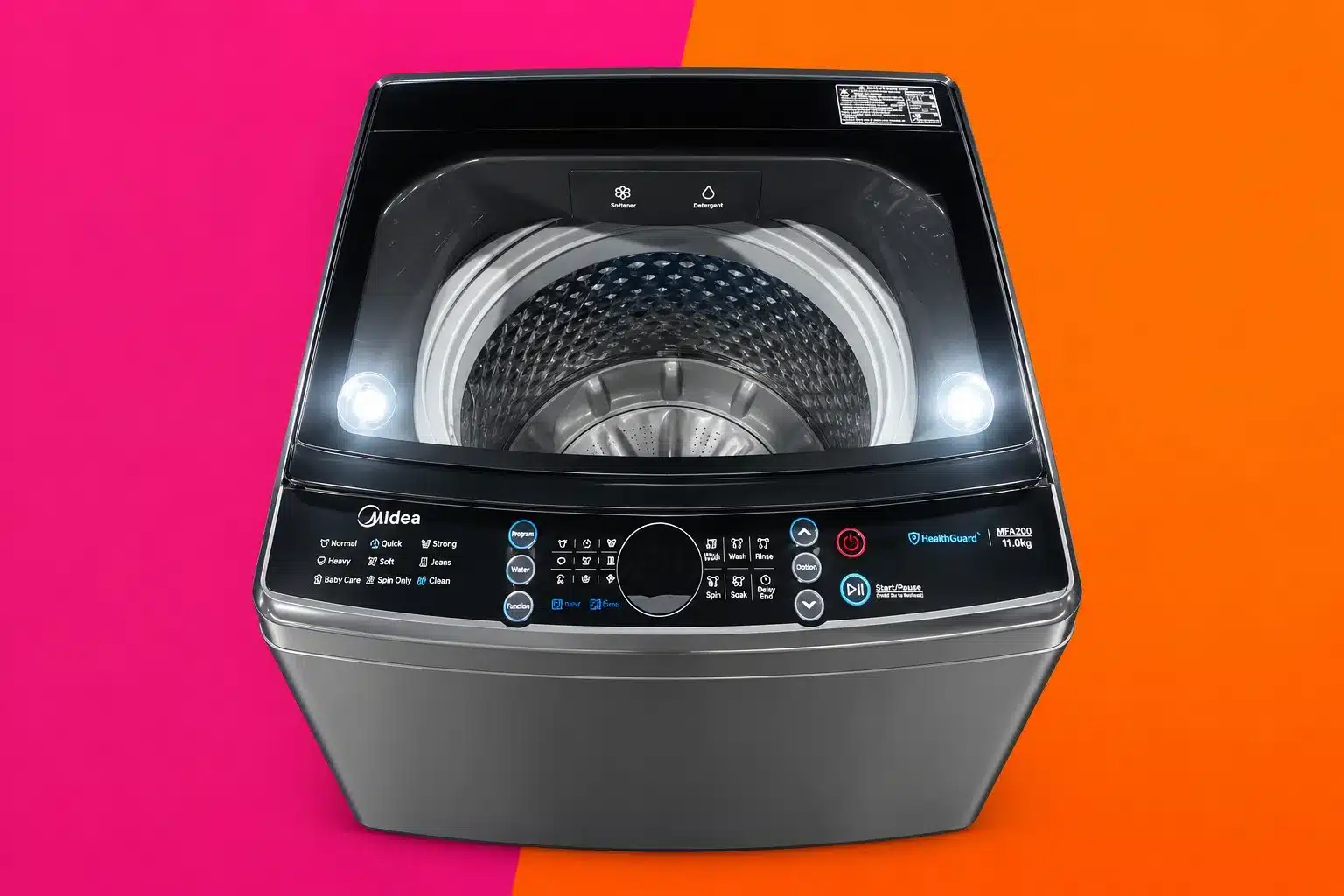 Midea 11kg Dark Grey Top Loader Washing Machine - Image 3